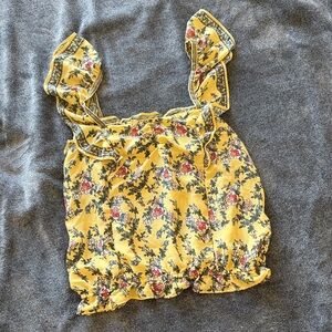 Max Studio Yellow Floral Blouse